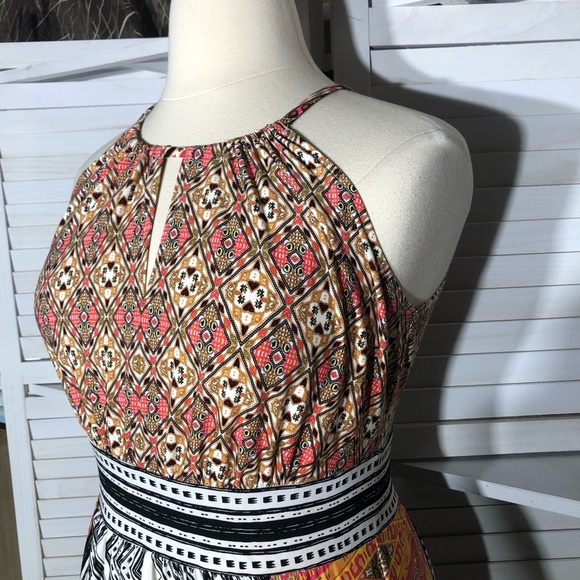 London Times Maxi Dress Halter Boho Paisley Multicolor Women's 14 - Picture 7 of 14